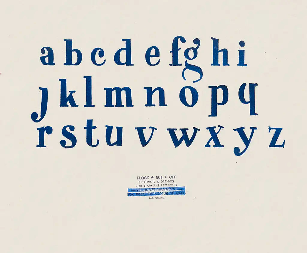Alphabetical letters from a to z in blue on a beige background