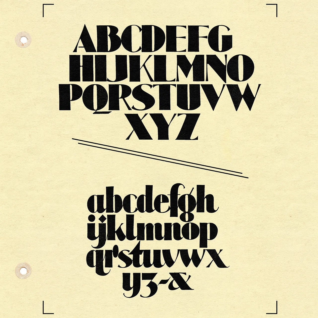 Black alphabet letters on a beige background