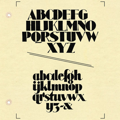 Black alphabet letters on a beige background
