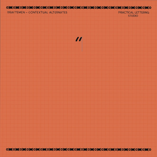 Video demonstrating the contextual alternates functionality of the Draftsmen font on an orange background.