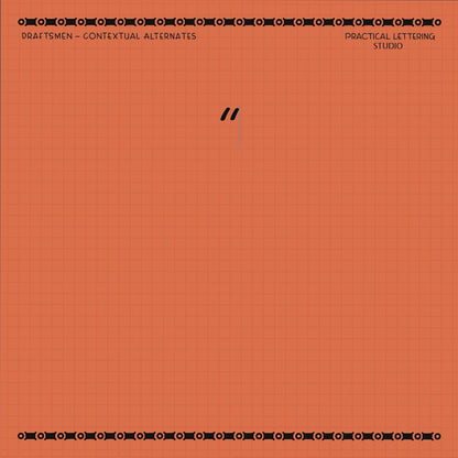Video demonstrating the contextual alternates functionality of the Draftsmen font on an orange background.